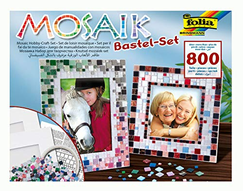 folia 57019 - Mosaik Bastel Set, mit über 800 Teilen - ideal zur Gestaltung individueller Bilderrahmen