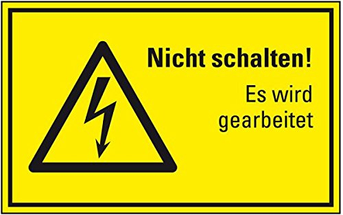 LEMAX® Masch.-Hinweissch.Warn. elekt.Spannung Nicht schalten!...,Magnetfolie,300x200mm