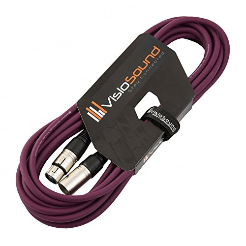 Male to Female XLR Mic Lead Balanced Microphone Patch Cable (Purple, 6m) | Noiseless OFC Balanced Microphone, Signal, Audio, Patch Cable / 8 Colours