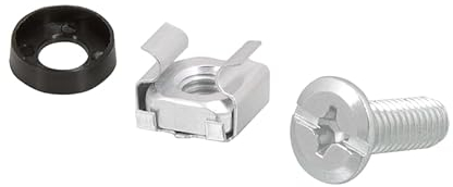 Faconet® Set di Viti di Fissaggio da 50 x 6 mm con rondelle e Dadi a Gabbia per armadi Rack da 19 Pollici (48,2 cm)