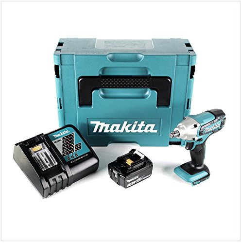 Makita DTW 190 RF1J 18V Li-Ion Boulonneuse à chocs sans fil avec boîtier Makpac + 1x Batterie BL 1830 3,0 Ah + Chargeur rapide DC 18 RC