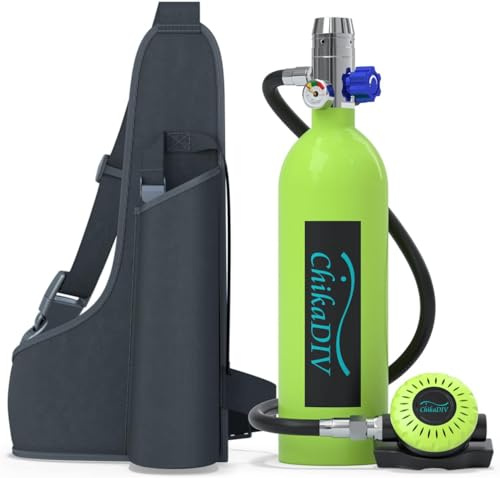 CHIKADIV Mini Tauchflasche Sauerstoffflasche 1L Tauchflasche Mini Tauchen Sauerstofftank Taucher Set Tragbare Tauchausrüstung A3 Grün