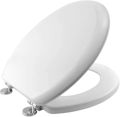 Marco Paul Strong Oval Soft Close Toilet Seat White Heavy Duty Non Slip Plastic Quick Release Toilet Seat Universal Fit Novelty Bathroom Loo Seats Replacement Removable Toilet Seats
