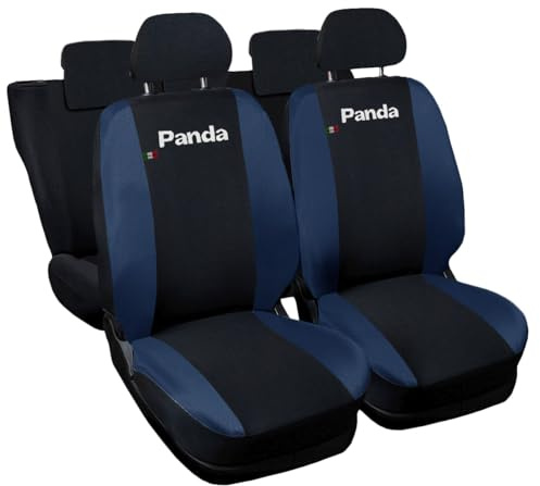 Auto Accessori Lupex - Kompatible Autositzbezüge für Panda zweite 169 und dritte 319 Reihe, schwarz dunkelblau, Made In Italy, sitzbezüge vorne und hinten, einteilig, Polyester