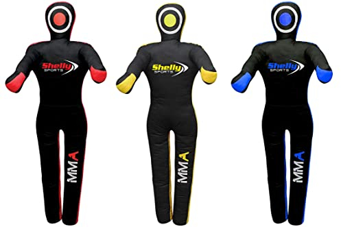 Shelly MMA Dummy Judo Grappling Dummy Punching Bag Brazilian BJJ JIU Jitsu Standing Position Dummy Wrestling Martial Arts Boxing Karate Training Dummies - Canvas - UNFILLED