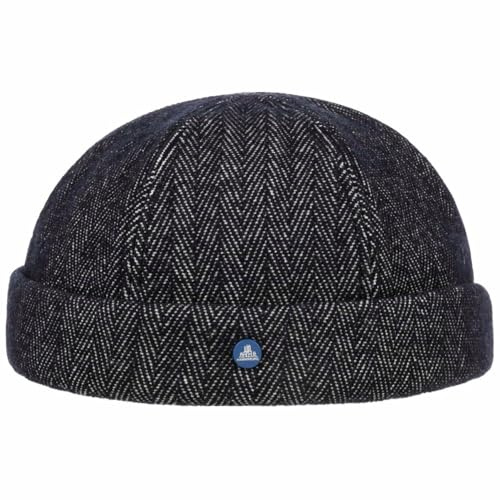 HAMMABURG Dockermütze Fischgrat dunkel Mehrfarbig Herren Herbst Winter dunkelblau M (56-57 cm)