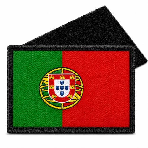 Portugal Flagglapp för Kläder - Självhäftande Broderad Patch Med Officiella Färger på den Portugisiska Flaggan - Europas Flaggor - Portugals Flagga 75 x 50 mm