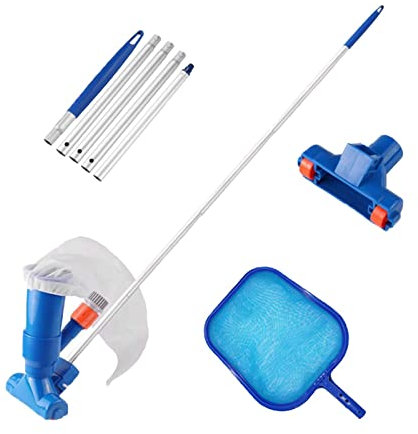 Juego de mantenimiento de limpieza portátil para piscina, kit de accesorios para estanque de spa, herramientas, azul, 42 x 42 x 10 cm