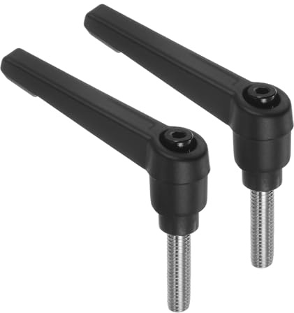 QUARKZMAN 2 Stück Klemmhebel Griff M6 x 20mm Außengewinde Schraube Edelstahl 304 mit Zinklegierung Verstellbare Handgriff Spannhebel für Werkzeugmaschinen Schweißgeräte Druckgeräte, Schwarz