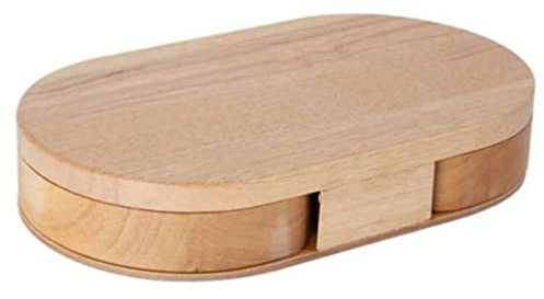 SOBOUR Spacieux Planches de charcuterie personnalisées Planche à Fromage en Bois Plateau de Service Ovale Planche à Fromage et Ensemble de Couteaux avec 4 Couteaux en Acier Inoxydable Multifonction
