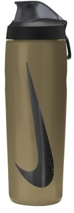Nike Refuel Bottle Locking Lid 24oz 709 ml Trinkflasche Sportflasche Training Fitness auslaufsicher, Metallic Gold/Black/Black Iridescent