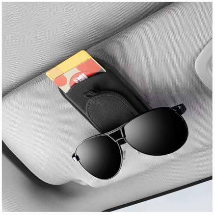 JNNJ Auto Sonnenbrillenhalter Clip, Sonnenbrille Lagerung Autozubehör Innenraum, Dokumentenkartenhalter Für Auto Brillenrechnungen Kreditkarten Organizer(Schwarz)