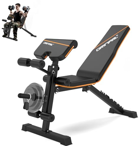 Orinar Banco de pesas ajustable, banco de entrenamiento para entrenamiento de fuerza de cuerpo completo, banco de entrenamiento para gimnasio en casa, banco de ejercicio para sentarse, banco plano