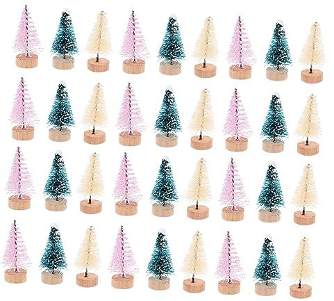 KONTONTY Mini-Weihnachtsbaum Mit Holzsockel Künstlicher Weihnachtsbaum Tisch-Weihnachtsbaum Weihnachtsbaumschmuck Weihnachtsschmuck