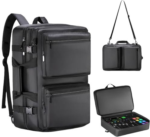 DJ Mixer Case Compatible with RODECaster Pro,RODECaster Pro II,RODECaster Duo,DJ Backpack with Multi-Pockets for DJ Equipment,Soft Audio Mixer Travel Bag|Case Compatible with Rodecaster Pro2 Equipment
