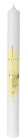 Holyart Cierge Communion Jaune Calice Raisin 400x40 mm