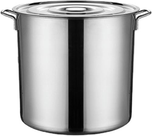 Olla de Acero Inoxidable Olla grande para sopa, cacerola, olla para cocinar, olla grande para sopa, olla grande de acero inoxidable con tapa para guisar, hervir a fuego lento y sopa