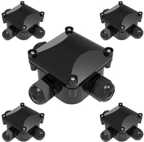 Waterproof Junction Box, Pack of 3, IP68 Waterproof 3-Way Cable Connector, Junction Box, Box Sleeve, Earth Cable, Electric Outdoor Distribution Box, Outdoor External Cable Sleeve