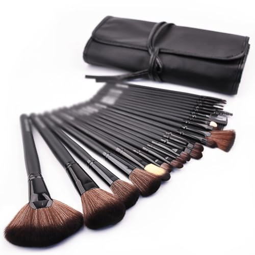 Makeupborste set 24 bitar makeupborste, komplett uppsättning makeupverktyg, ögonskuggborste