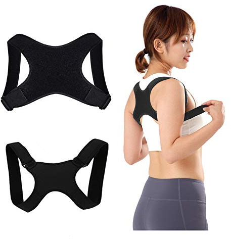 WDSOPK Correcteur De Posture pour Enfants Et Adultes, Ceinture De Soutien du Dos, Attelle D'Épaule, Ceinture Invisible pour Le Dos Bossu, Bandage pour Soulager La Douleur（Black-L）