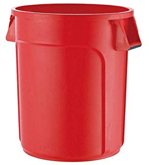 KLYDBMYT Cubo de Basura Grueso de Gran Capacidad, Redondo, Multicolor, de plástico, Industrial, para Exterior, Interior o Cocina (Color: Rojo, tamaño: 121 L)