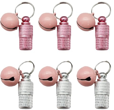 Etichette Indirizzo per Animali Domestici, 6 pezzi di Medaglietta Cane Gatto Gattino Cucciolo con campanelli, Targhetta Anti Smarrimento per Collare,Ciondolo Impermeabile Personalizzato