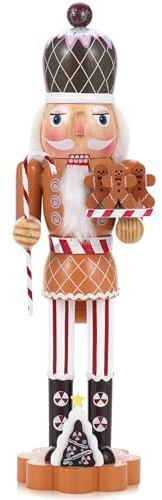 VorFor Schiaccianoci Natale Grande Puppe,36cm Natalizio,Soldato Schiaccianoci Natale,Decorazione Del Caminetto(Il Maestro Della Cottura Dello Zenzero),Regalo Di Natale Per Amici E Parenti