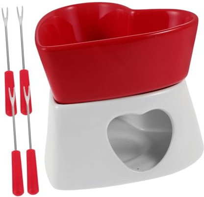 Warmhm Fonduta Cioccolato Forma Mini per Sciogliere Formaggio e Cioccolato con Forchette per Dolci e Aperitivi per Feste e Riunioni