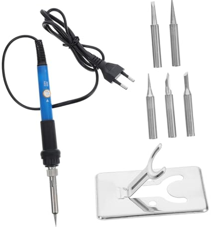 CHILDWEET Saldatore Elettrico Regolabile con Punta Intercambiabile Kit Saldatura Auto Portatile con Supporto Controllo Temperatura per Elettronica e Microelettronica Attrezzo Resistente per
