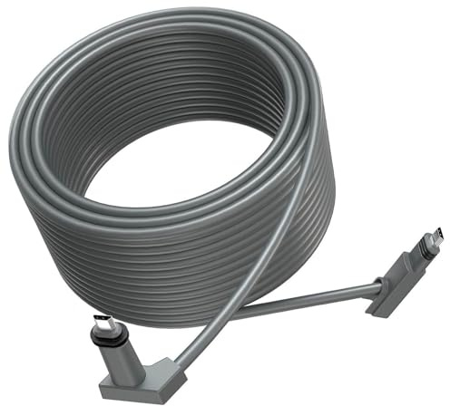 RASTKY Câble D'extension Satellite Rectangulaire, Cordon de Remplacement Fiable de 49,2 Pieds pour une Transmission de Données Stable pour les Utilisateurs D'antenne Parabolique et de Routeur