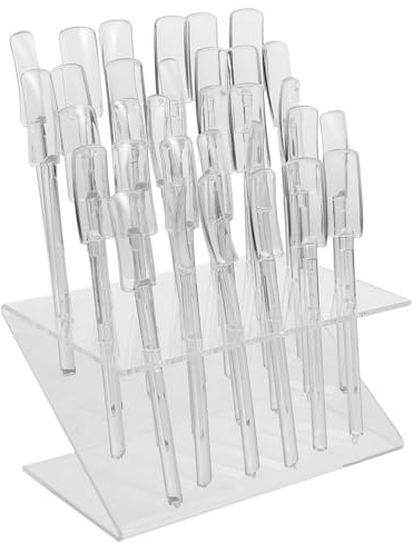 WRITWAA Soporte para Pintar Uñas 32 Agujeros Expositor Plástico para Muestras de Uñas Postizas Organizador para Esmaltes y Accesorios de Manicura