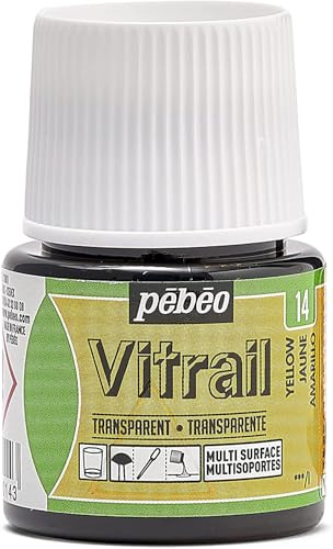 Pebeo Vitrail Glasfarbe, 45 ml, Buntglas-Effekt, Gelb