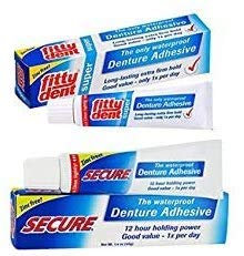 FittyDent Secure Denture Adhesive - 1.4 Oz - Zinc Free, 12 Hour Holding Power,Good Value - 1x Per Day,We Improve Quality of Life
