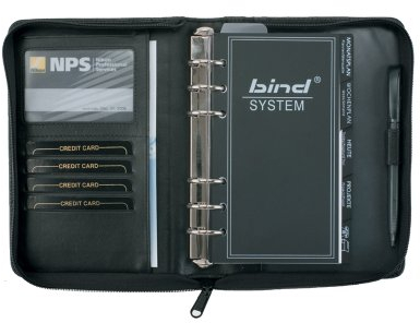 bind - 10100 - Systemplaner A6 inkl. Kalender 1 Woche = 2 Seiten, Leder, schwarz