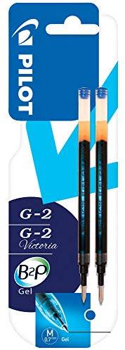 Pilot Pen 2606003B2 - Ersatzmine Gelschreiber G2, Stärke 0,4 mm, blau, 2er Pack