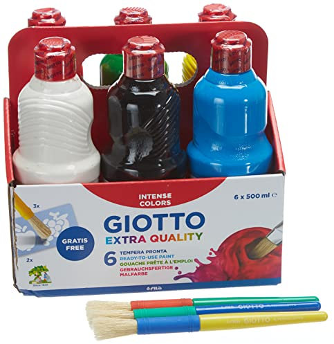 Giotto 533200 Lot de 6 flacons de Peinture 500 ML