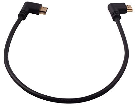 LARRITS 0,5 m Câble HDMI 2.0 mâle vers mâle ultra court avec double coude à 90 degrés Angle droit 4K*2K 60HZ 1080p HDR pour HDTV surveiller PS5 PS4 Xbox Projecteurs