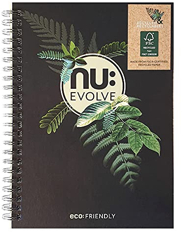 Nu Notebooks - Evolve Range - Recycled Notebook - A5 Notebook - Wirebound Notebook - Stationery Notebooks - Professional Notepad - 120 Pages