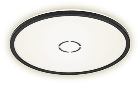 Briloner Leuchten - LED Deckenleuchte, Deckenlampe mit Hintergrundbeleuchtungseffekt, 22 W, 3.000 Lumen, 4.000 Kelvin, Rund, Weiß-Schwarz, Ø 42cm, 3392-015