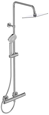 Ideal Standard - Ceratherm T100, Kit doccia con miscelatore termostatico, Set colonna doccia completo, Cromato