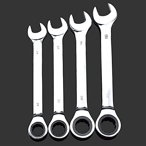 Llaves Fijas Con Carraca,Juego De Llaves Fijas 1 unids 24 mm 25 mm 27mm 30 mm 32 mm fijado de doble cabeza trinquete llave llave llave combinación llave inglesa una llave universal (Color : 32mm)