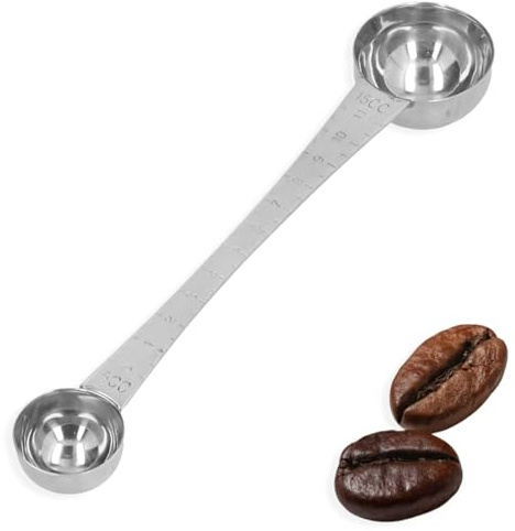 Cuillère à café 2 en 1, cuillère à café cuillère à soupe cuillère à soupe en acier inoxydable à double extrémité cuillères à mesurer avec échelle