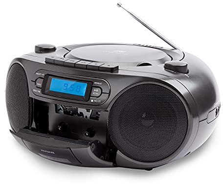 Aiwa BBTC-550BK (UK) All in one Stereo Portable Radio / CD / Cassette Recorder & Player / USB / Bluetooth / AC-DC / Black