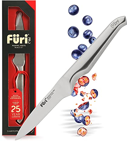 FURI Pro Gemüsemesser, aus rostfreiem japanischem Edelstahl, als kleines Allzweckmesser einsetzbar, als Tomatenmesser, Schälmesser, oder Obstmesser, Klingenlänge: 9 cm