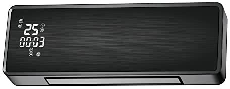 Chauffage mural split céramique 2000 W avec façade en verre noir avec commande WIFI et minuterie Purline HOTI M100 Advanced