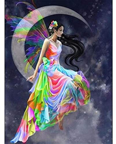 Puzzle 5000 Teile für Erwachsene,Engel sitzt auf dem Mond Puzzles Geschicklichkeitsspiel für die Ganze Familie, Landschaf Puzzle Schwer Dekompressionder Erwachsenenpuzzle ab 14 Jahren-61.61x41.53 Zol