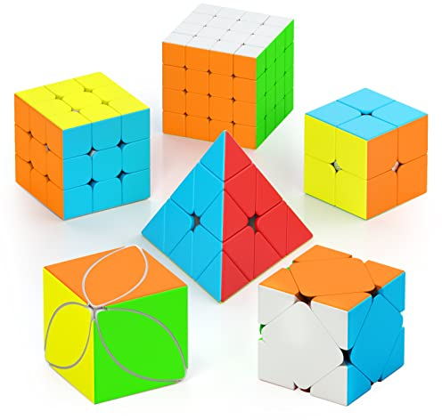 Vdealen Zauberwürfel Set, Speed Cube von 2x2 3x3 4x4 Pyramide Skewb Ivy Zauberwürfel Original, Stickerless Magic Cube Würfel Puzzle, Geschenk für Kinder Teenager Erwachsene