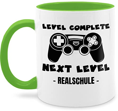 Tasse Tassen 325ml - Einschulung Geschenk Schulanfang - Next Level Realschule schwarz - 325 ml - Hellgrün - einschultasse schulanfangsgeschenke start keramik einschulungstasse schulkind