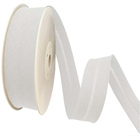 TEXTEX = 40 mm Breites Schrägband. 50% Baumwolle und 50% Polyester. Stück von 10m - (Weiss)