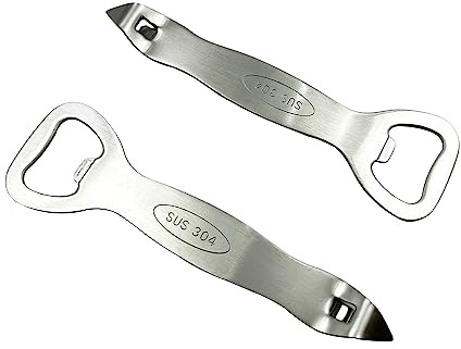 2 Pcs Bottle Opener Stainless Steel Can Punch Opener Church Key Can Opener Beer Openers for Bar Kitchen Party, Gift for Men Husband Father Boyfriend